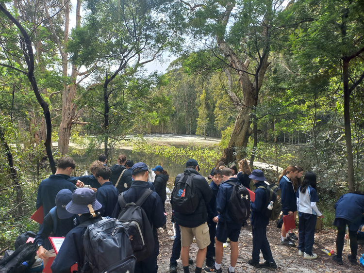 picture of students doing geography fieldwork