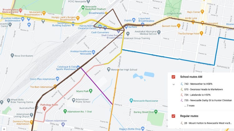 picture of map of school bus routes