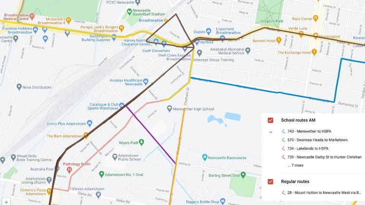 picture of map of school bus routes