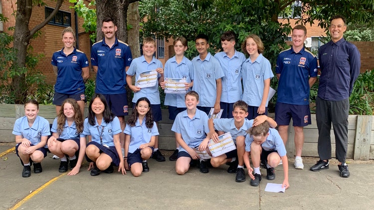 MHS students meeting with the Newcastle Jets